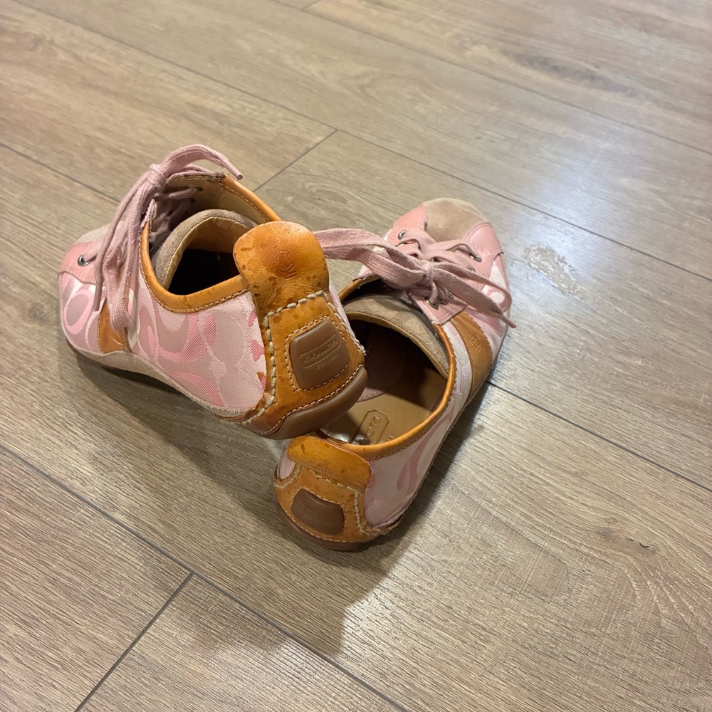 Coach Pink and Tan Women's Casual Sneakers, 9 - Picture 3 of 12